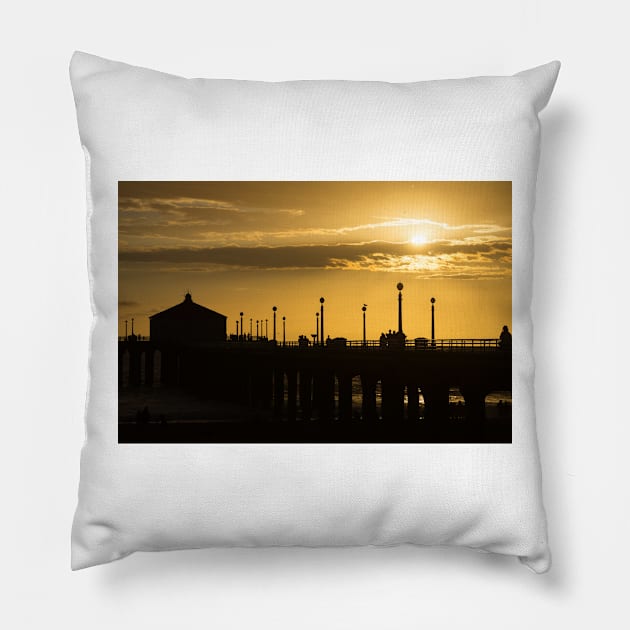 Manhattan Beach Pier Pillow by sma1050