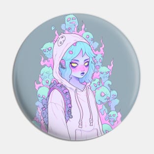 Pastel Goth Hunted Witchy Girl Pin