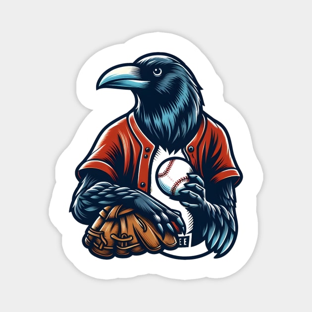 crows play baseball Magnet by Rizstor