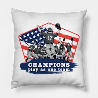 USA - American BASEBALL - Champions play as one team - color Pillow