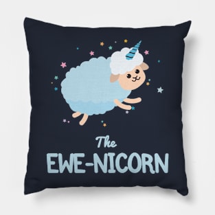 Cute Ewe Pun | Funny Unicorn Pillow