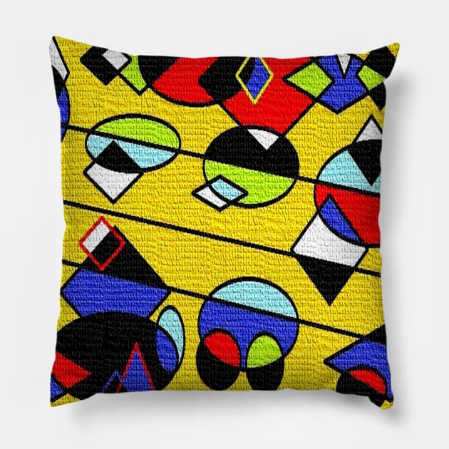 Yellow 78 geometric Pillow by osileig