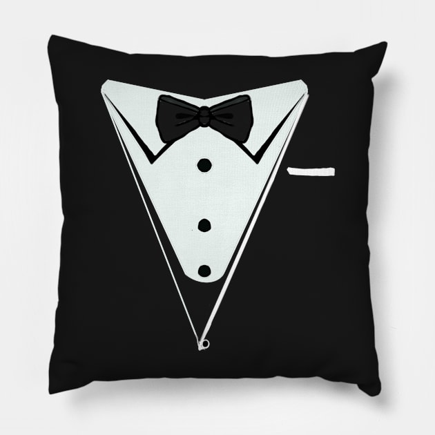 Funny fancy dress dinner jacket and bow tie suit Pillow by Artonmytee