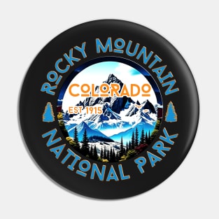 vintage Rocky Mountain National Park Colorado Hiking Nature Outdoors Pin