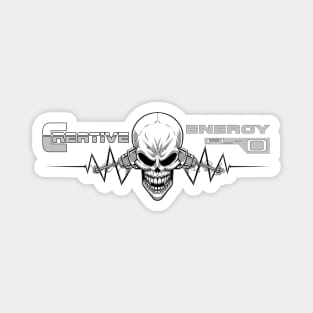 WEIRDO - Creative Energy Flo - Skull - Black and White Magnet