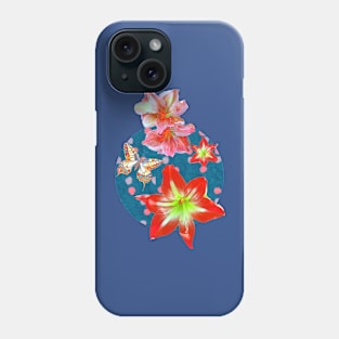 Amaryllis and Butterflies 2 Phone Case