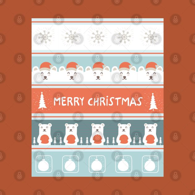 Christmas 2022 | Bear And Penguin Seamless Pattern For Kid by i am Cuta