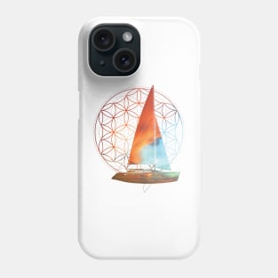 Flower of Life with Sailboat Phone Case