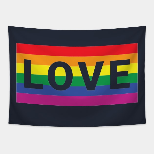 Love wit rainbow flag. LGBT flag Tapestry by kim.id