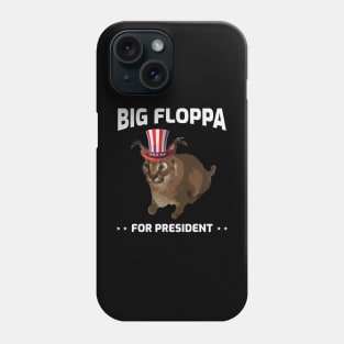 Big Floppa for President Meme Art - Funny Political Retro Vintage Election Propaganda Poster Big Cat Phone Case