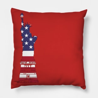 Statue of Liberty in American Flag - USA Flag T Shirt Pillow