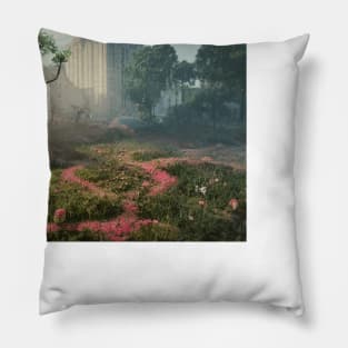 nature city overgrown Pillow