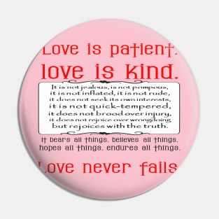 Love is Patient Love is Kind Corinthians 13:4-7 Pin