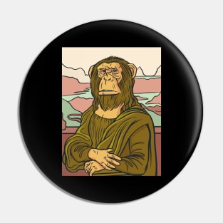 Philosophical Ape Contemplation Pin