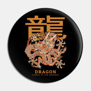 Ancient Chinese Dragon Medallion Pin