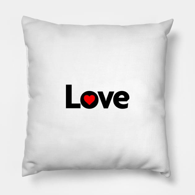 Love - Typographic Design. White Tee Pillow by Hotshots