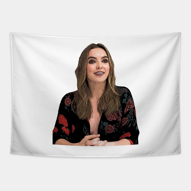 Jodie Comer Cartoonish Tapestry by baranskini