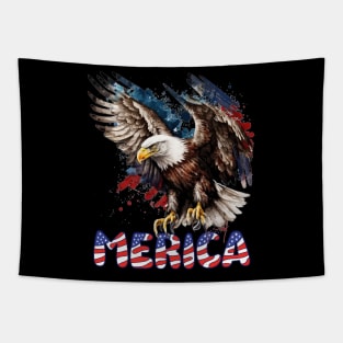 4th Of July Patriotic USA Flag Bald Eagle Merica Tapestry