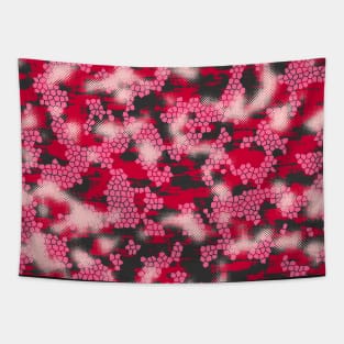 Pink and red Camouflage Tapestry