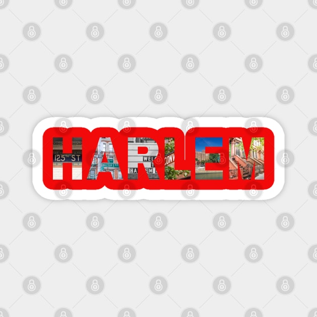 Harlem Texted Based | Picture Neighborhood Sightseeing Design Magnet by Harlems Gee