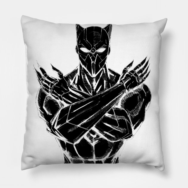 the black panther tchalla Pillow by jorge_lebeau