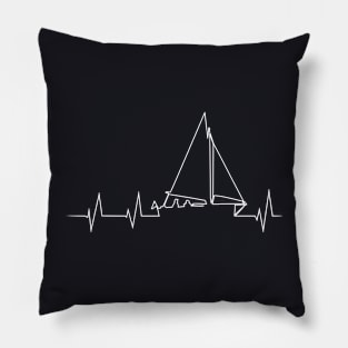 Funny Sailboat Heartbeat Cute Love To Sail Pillow