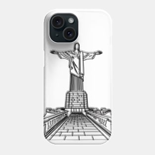 Christ Redeemer Monument Drawing Brazil Phone Case