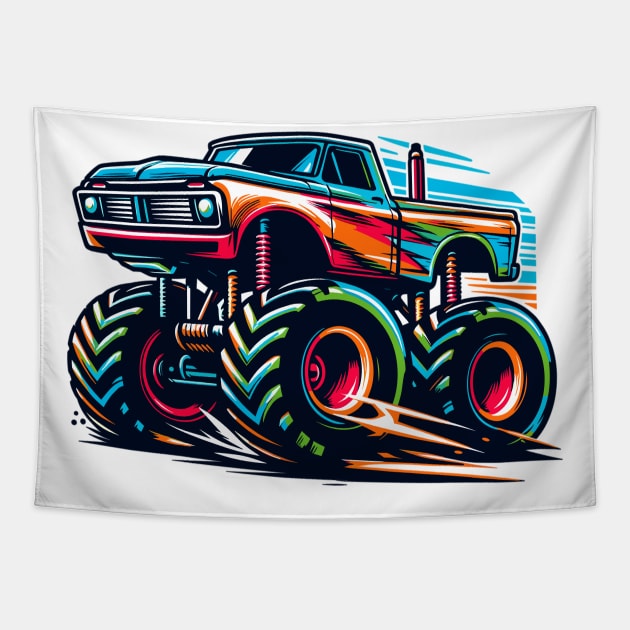 Monster Truck Tapestry by Vehicles-Art