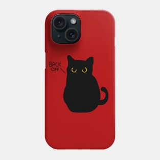 Grumpy angry black cat Phone Case