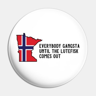 Funny Minnesota Norwegian Flag Lutefis Pin