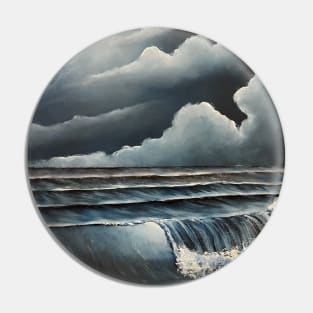 Blue Gray Seascape Pin