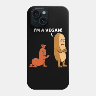 Funny Vegan Sausage Bun Bread Hot Dog Phone Case