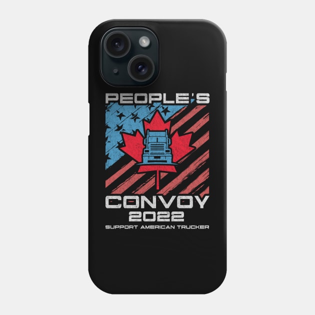 The People's Convoy 2022 Vintage America Truckers Freedom USA Phone Case by Retro Vintage