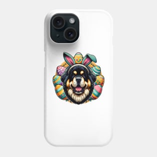 Tibetan Mastiff Celebrates Easter with Bunny Ears Phone Case