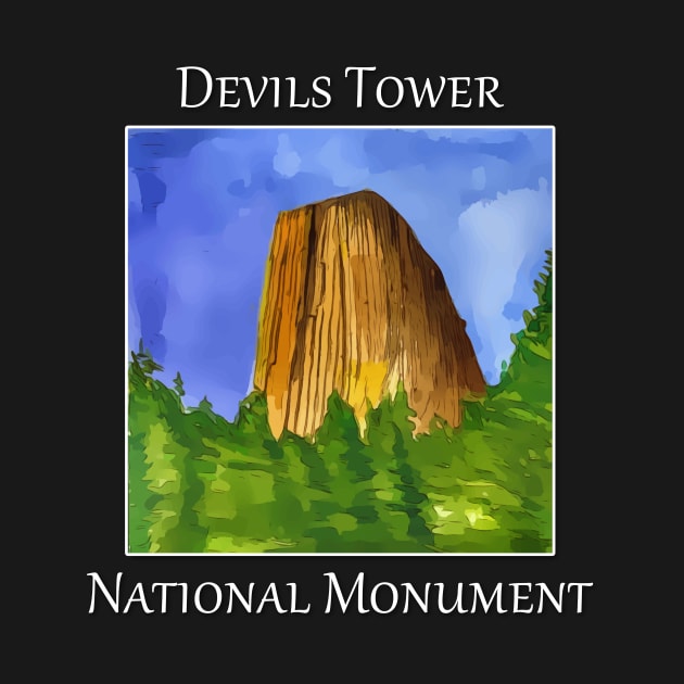 Devils Tower National Monument near Moorcroft Wyoming by WelshDesigns