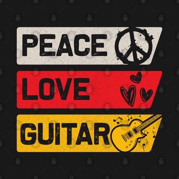 Peace Love Guitar by ShirtsShirtsndmoreShirts