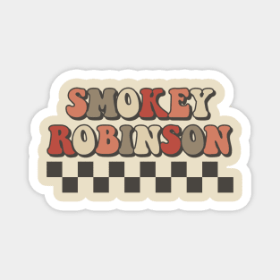 Smokey Robinson Checkered Retro Groovy Style Magnet