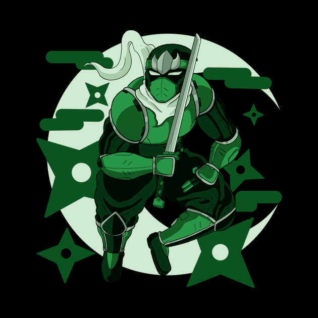 Cyber-Ninja (Green) by KnightLineArt