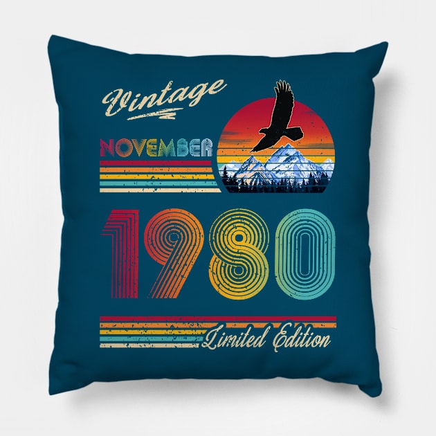 November 1980 Birthday Pillow by Green Splash