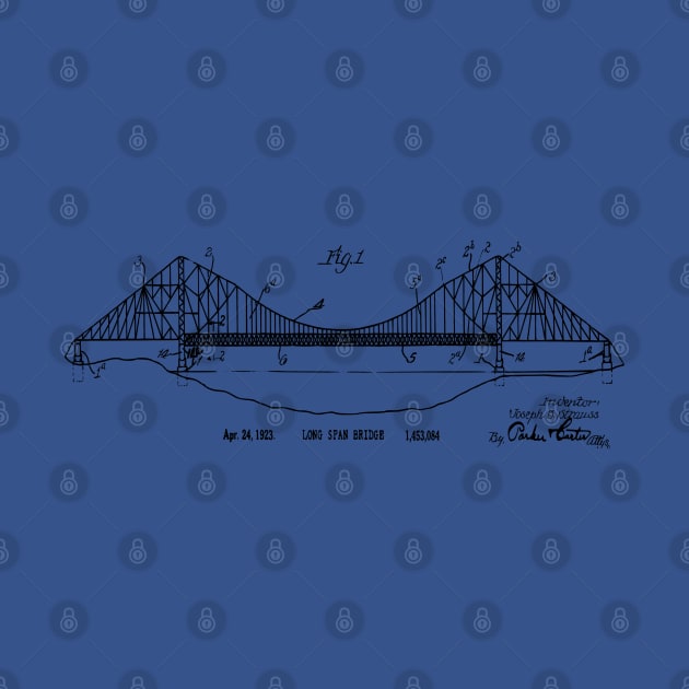 Vintage Gift Patent Print Long Span Bridge by MadebyDesign