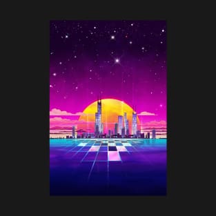 Synthwave Neon Light Chicago T-Shirt