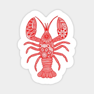 Lobster (red and white vertical) Magnet