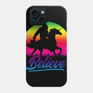 Bigfoot Riding Unicorn Vintage Sasquatch Phone Case