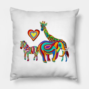 Rainbow Savanna (white) Pillow