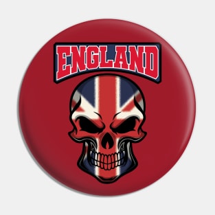 ENGLAND FLAG IN A SKULL EMBLEM Pin