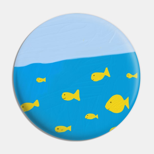 A school of yellow fish swimming in the blue sea Pin by lucybrownlane