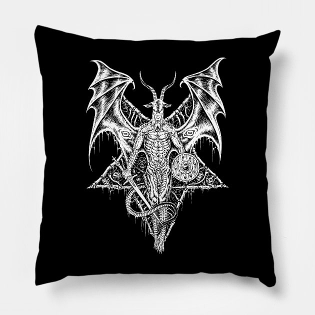 SATANIC WARRIOR Pillow by THE HORROR SHOP