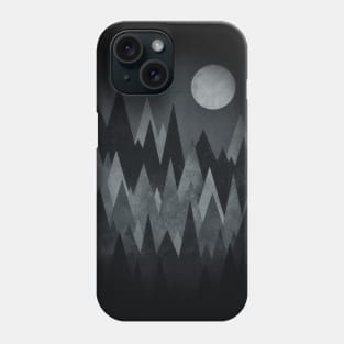 Dark Mystery Abstract Geometric Triangle Peak Wood's (black & white) Phone Case