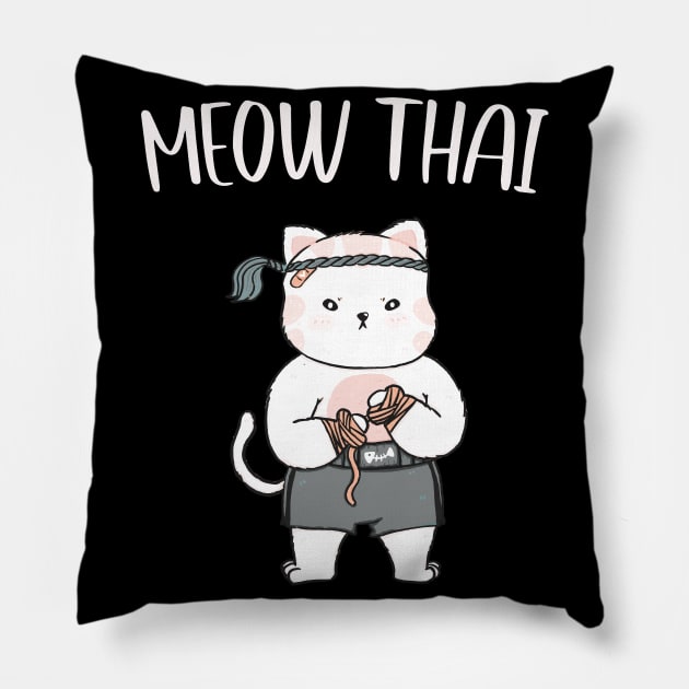 Muay Thai Cat Pillow by Foxxy Merch