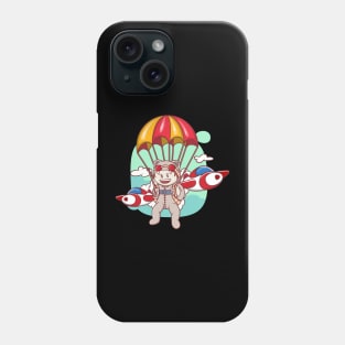 cute illustration of skydiving Phone Case